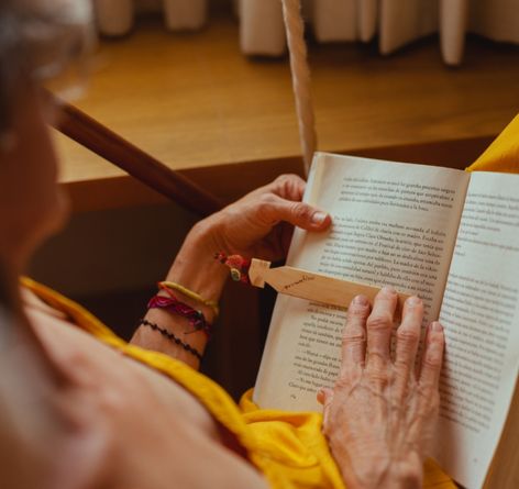 Senior woman reading bible